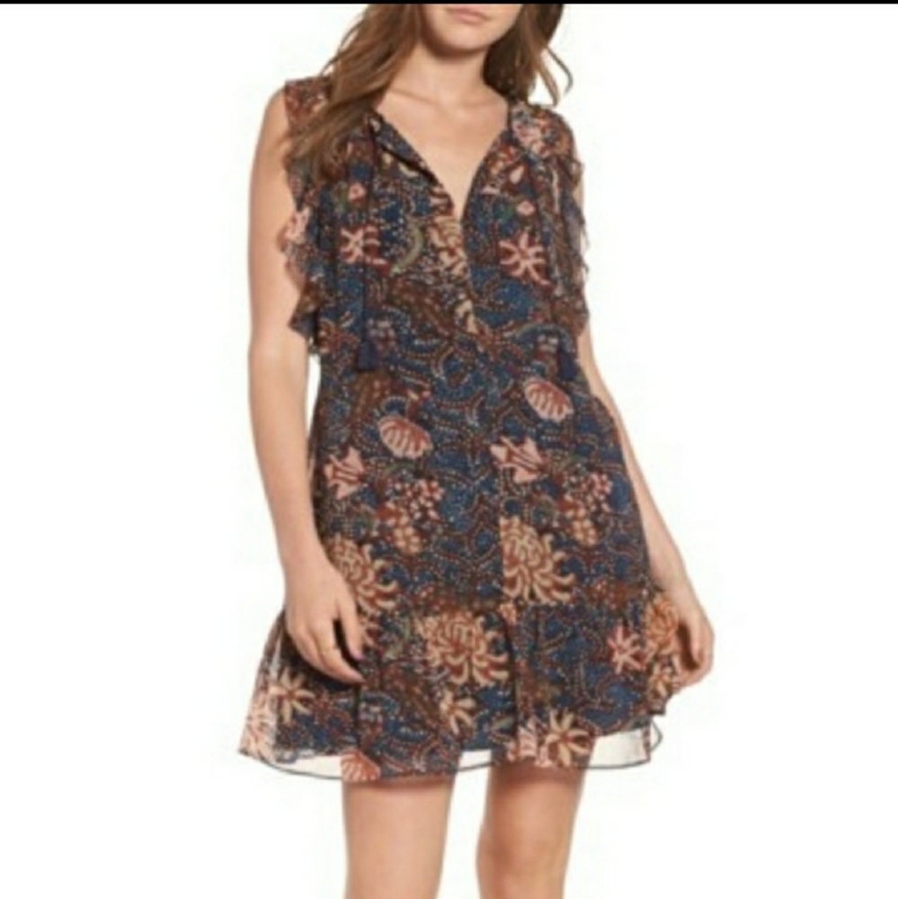 Madewell chrysanthemums lily ruffle dress XXS